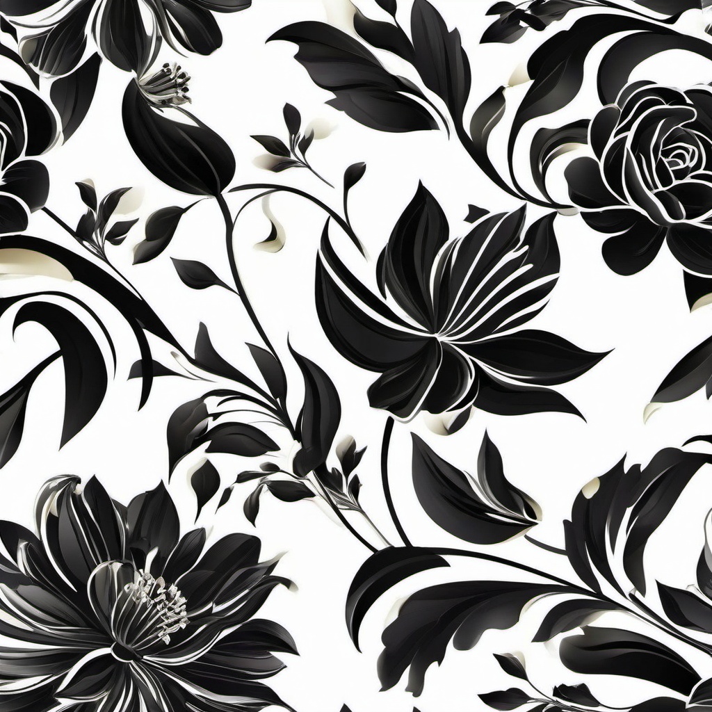 Flower Background Wallpaper - black flower on white background  