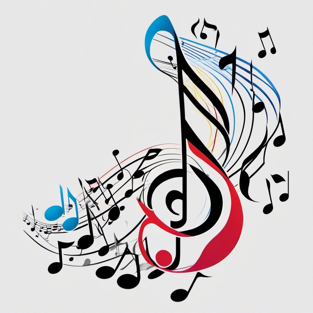 musical notation tattoo  simple vector color tattoo