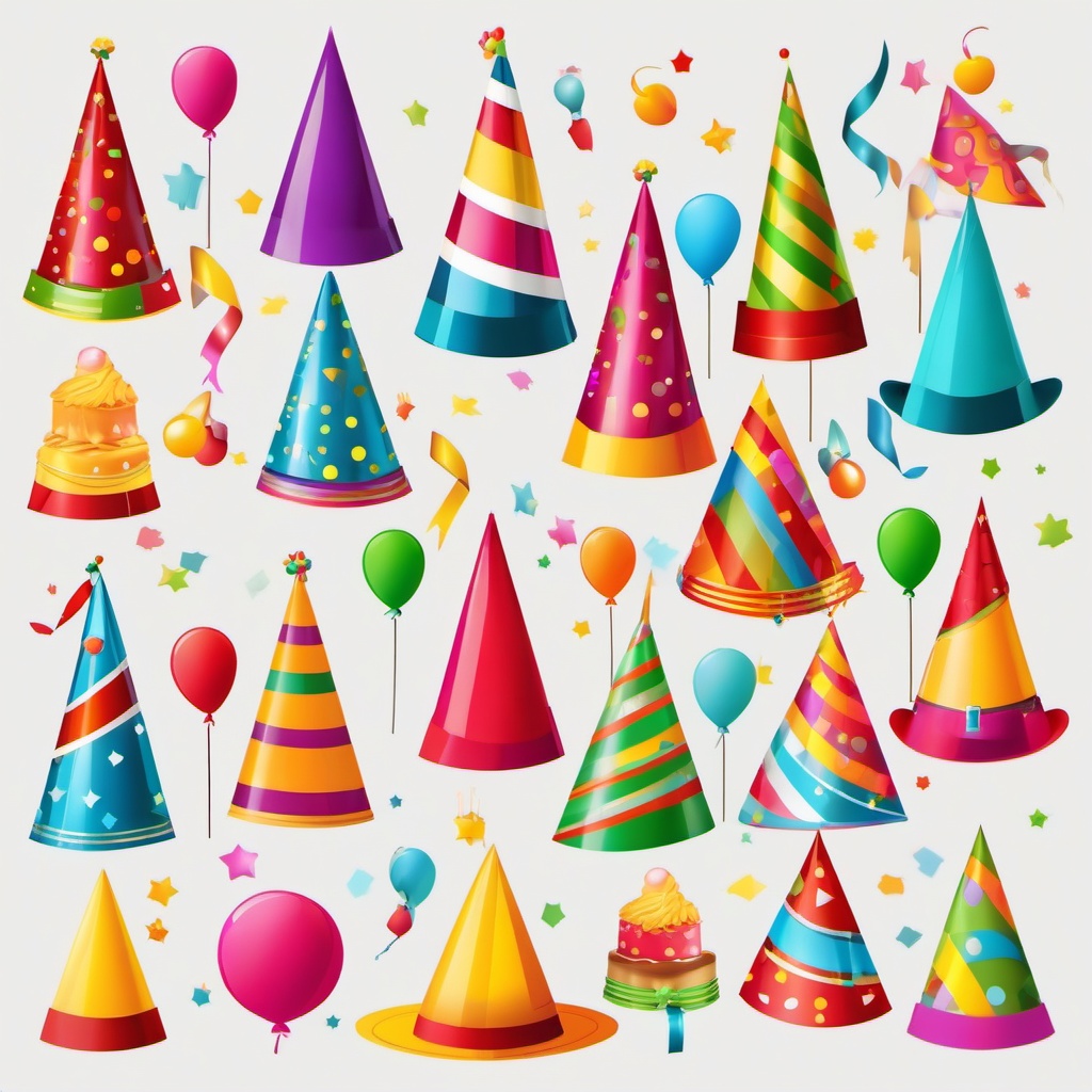 Birthday Party Hat clipart - Fun and colorful birthday party hat, ,vector color clipart,minimal