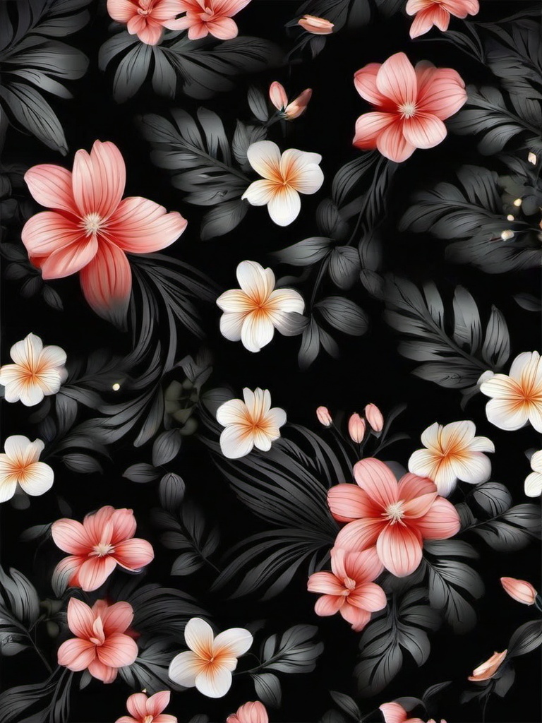 Black Wallpaper Flower  ,mobile iphone background wallpaper