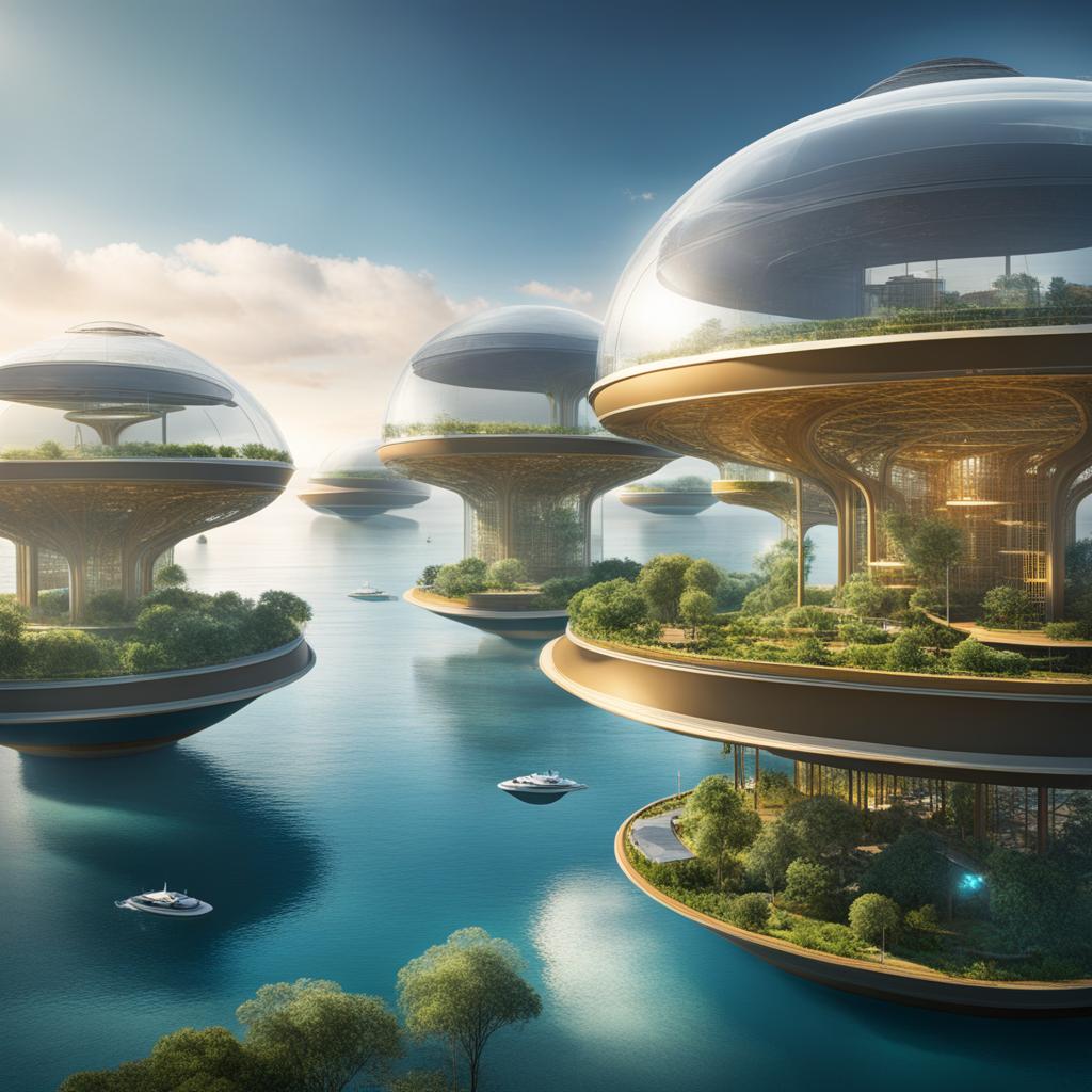 floating cities on the seas, providing sustainable habitats for future populations. 