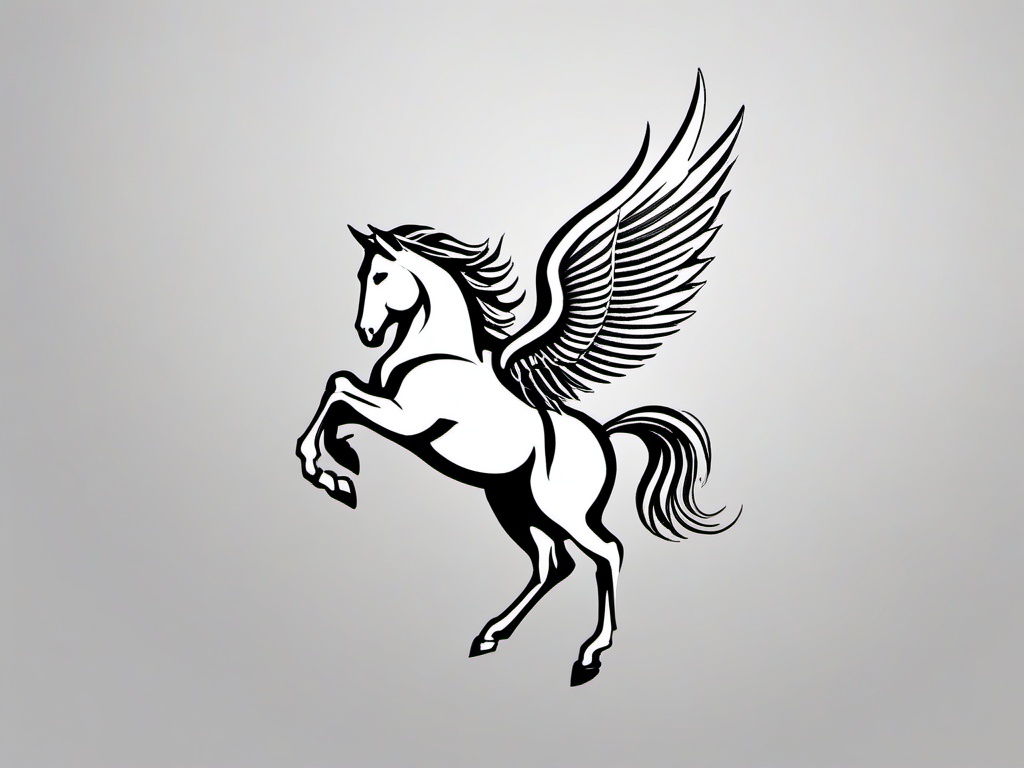 small pegasus tattoo  simple tattoo,minimalist,white background