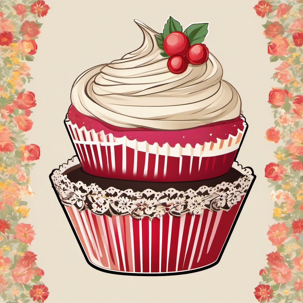 Cupcake clipart - cupcake in a decorative wrapper  