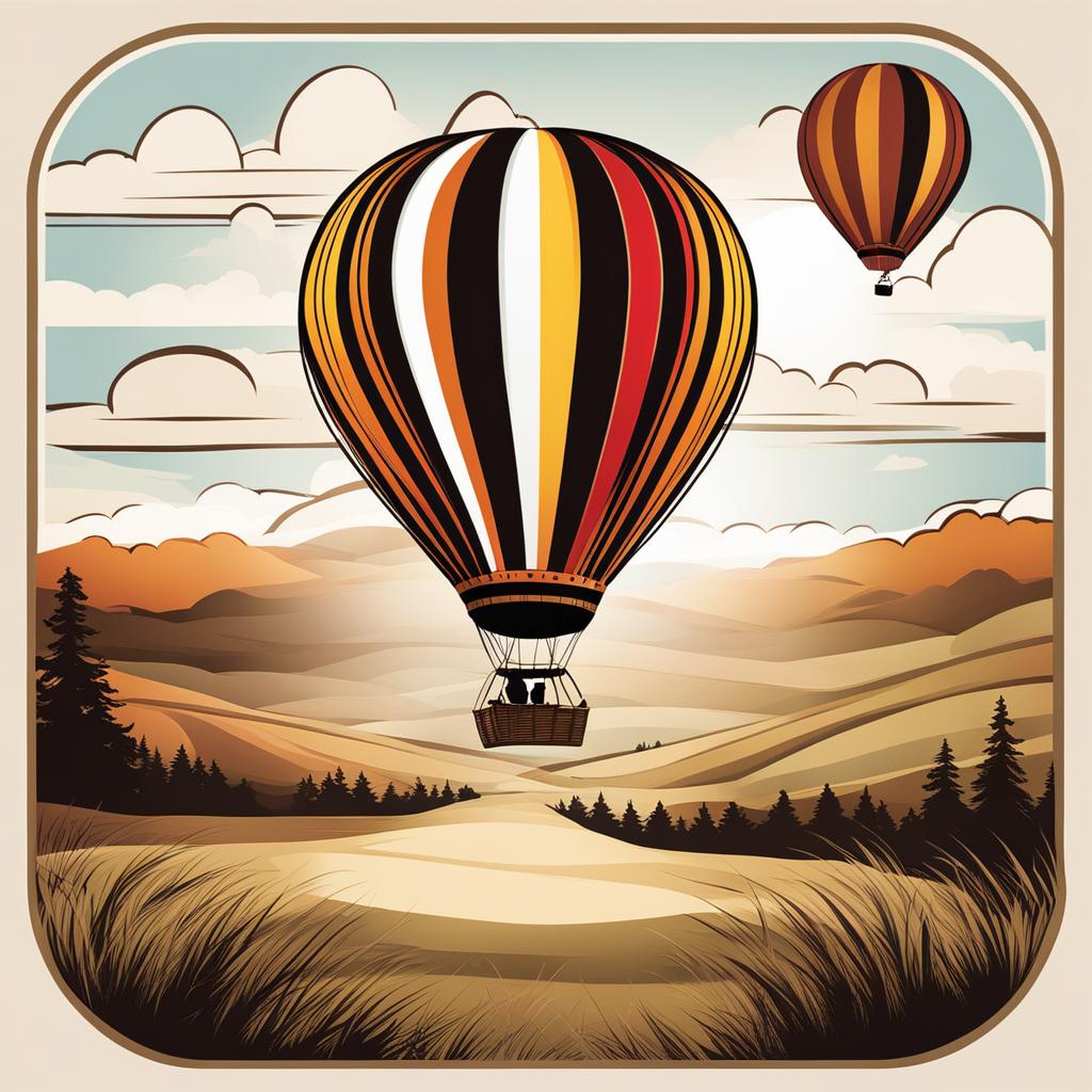 hot air balloon clipart - soaring high above the landscape. 