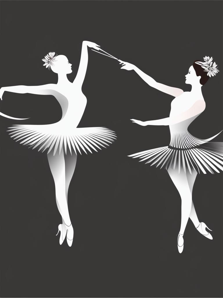 scissors clipart - scissors morphed into a pair of graceful ballet dancers, twirling with precision 