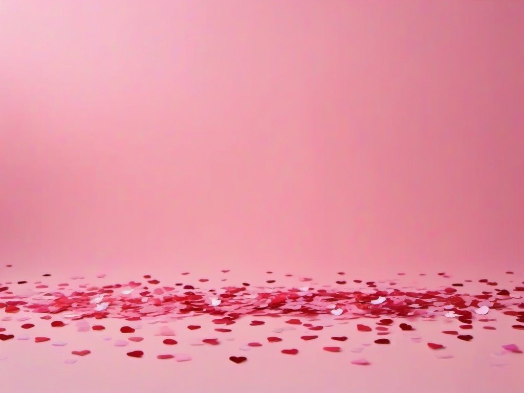 Valentines Day background - Heart confetti falling softly on a pastel pink background  aesthetic background wallpaper