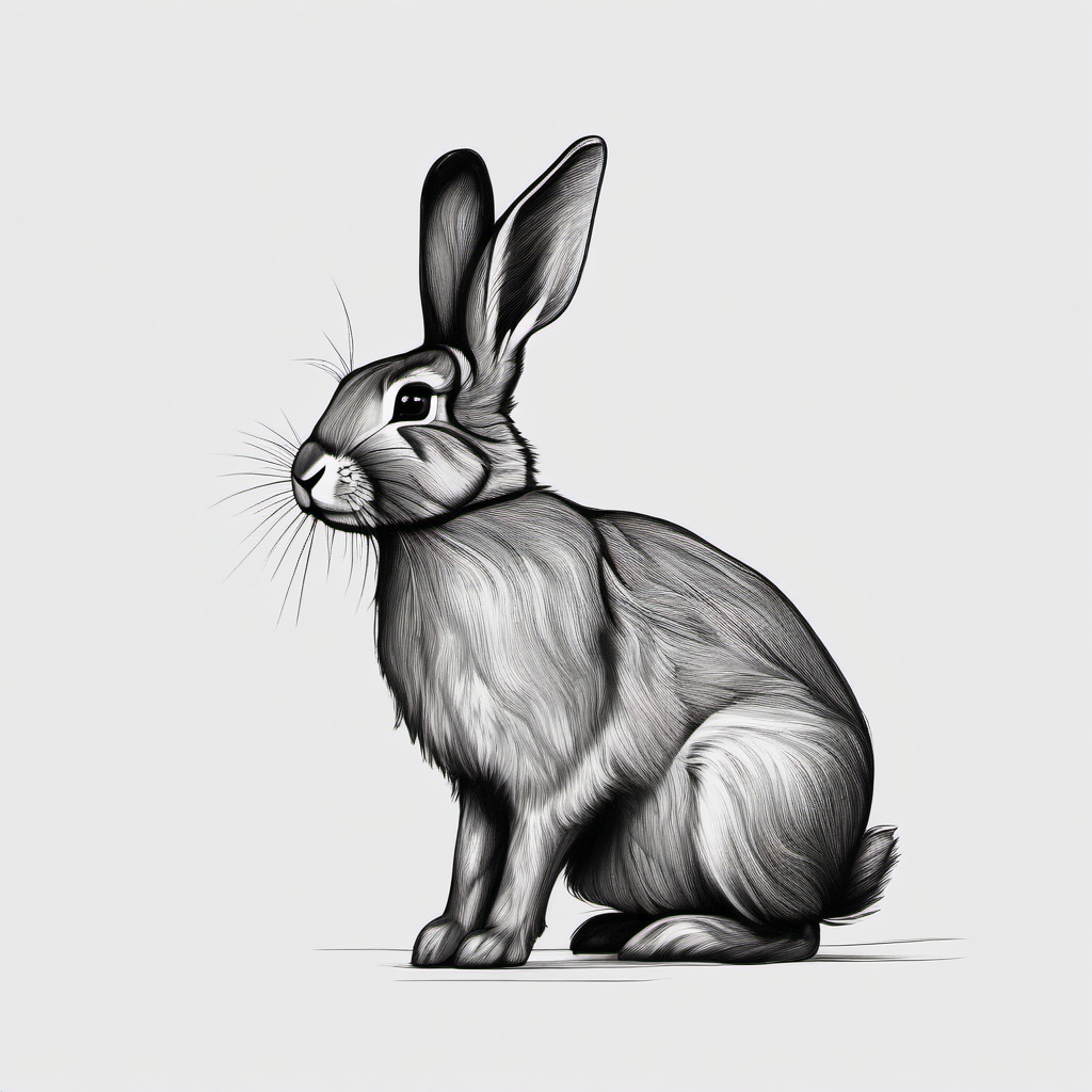 easy sketch of rabbit  minimal rough sketch scribbles,doodles,black and white