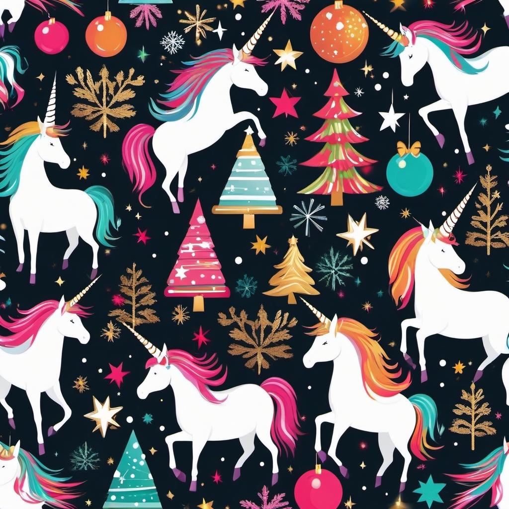 Unicorn Christmas Clipart - Festive unicorn illustrations perfect for adding a touch of magic to your holiday projects.  vector art, clipart, minimal