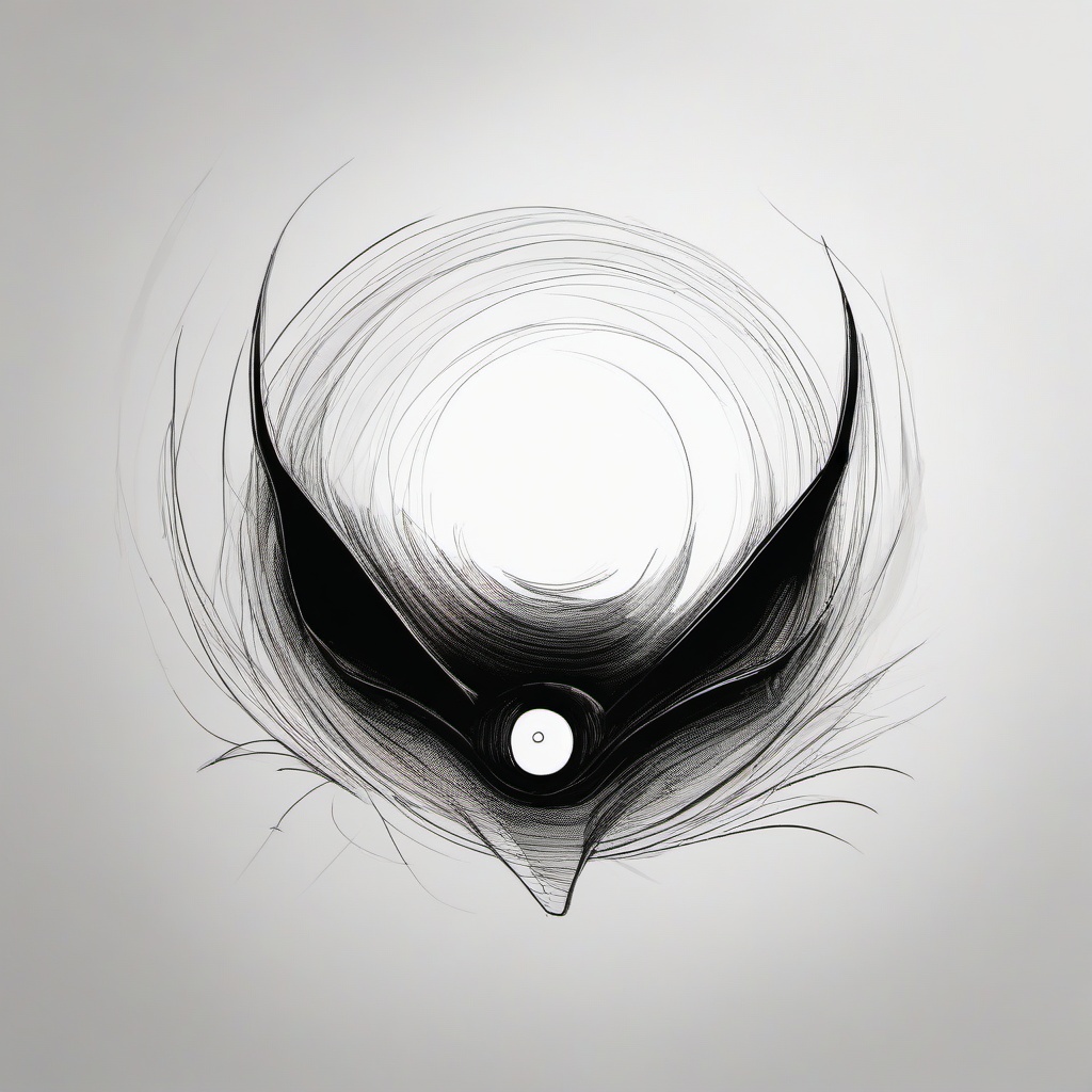 drawing of a bat eye  minimal rough sketch scribbles,doodles,black and white