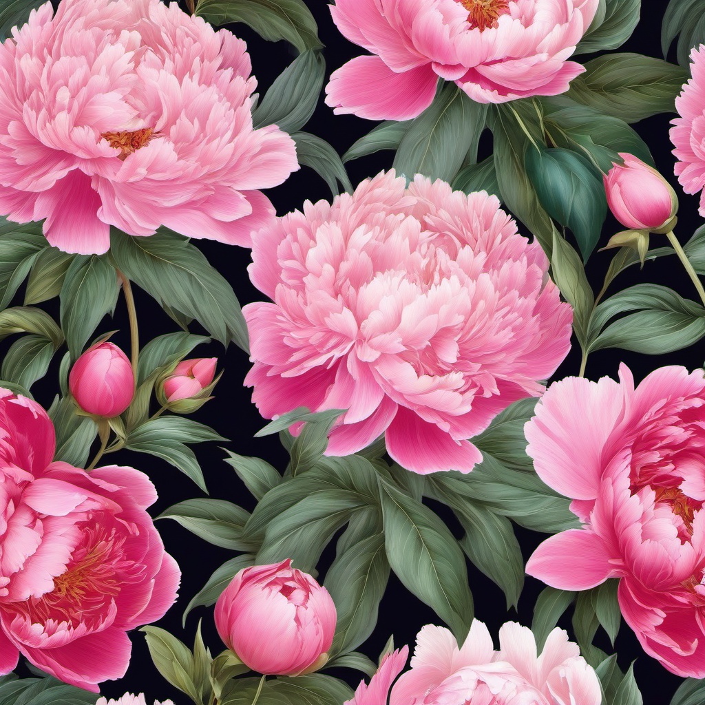 Pink Wallpaper - Delicate Pink Peonies in Bloom wallpaper splash art, vibrant colors, intricate patterns