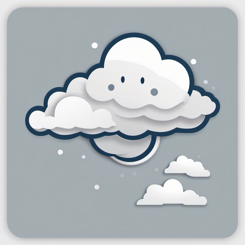 Cloud with wind gusts sticker- Blustery and dynamic, , sticker vector art, minimalist design