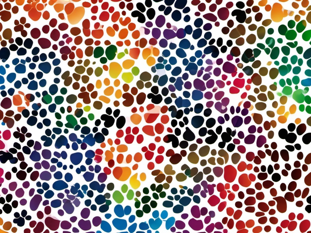 Rainbow Paw Print Background  