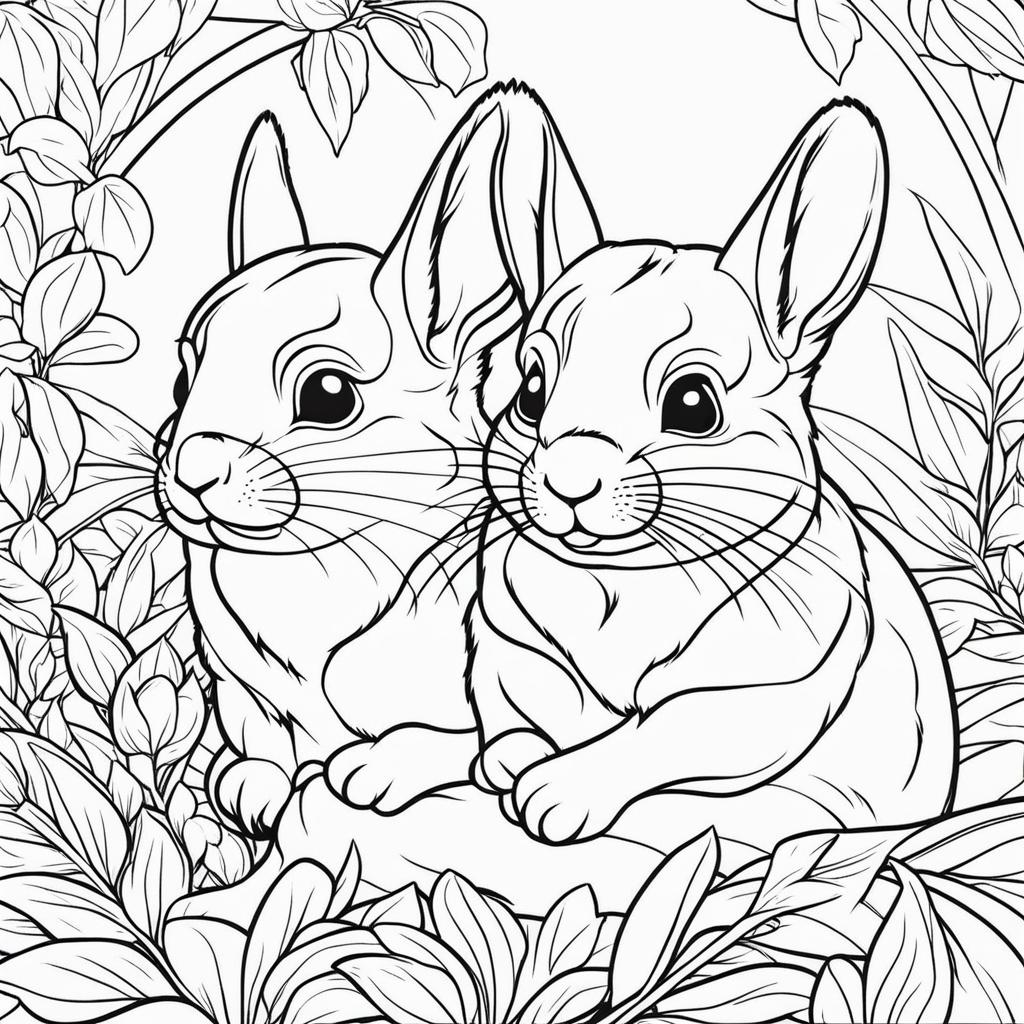 chinchillas cute animals coloring page 