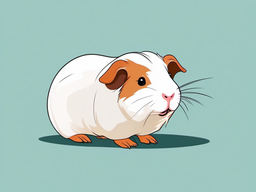 Guinea Pig cartoon  minimal, white background