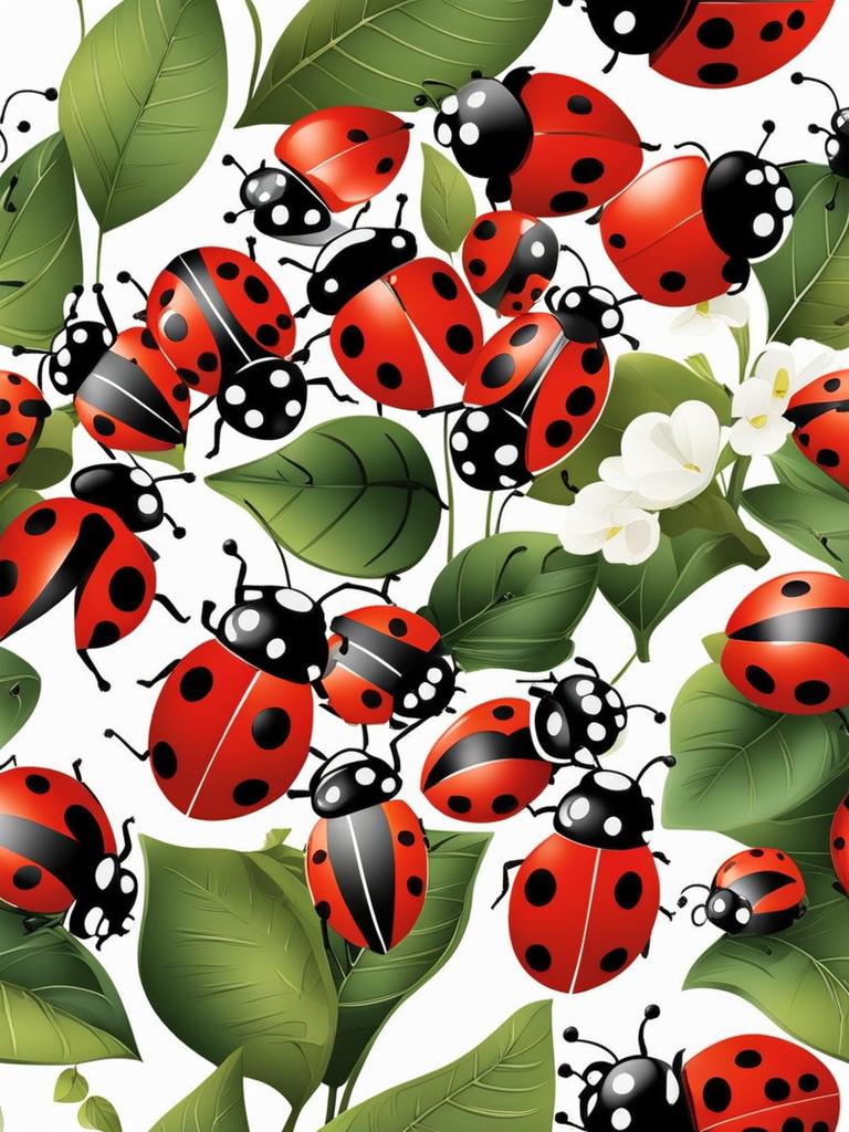 ladybug clipart - ladybugs forming a symphony orchestra, composing delicate melodies 