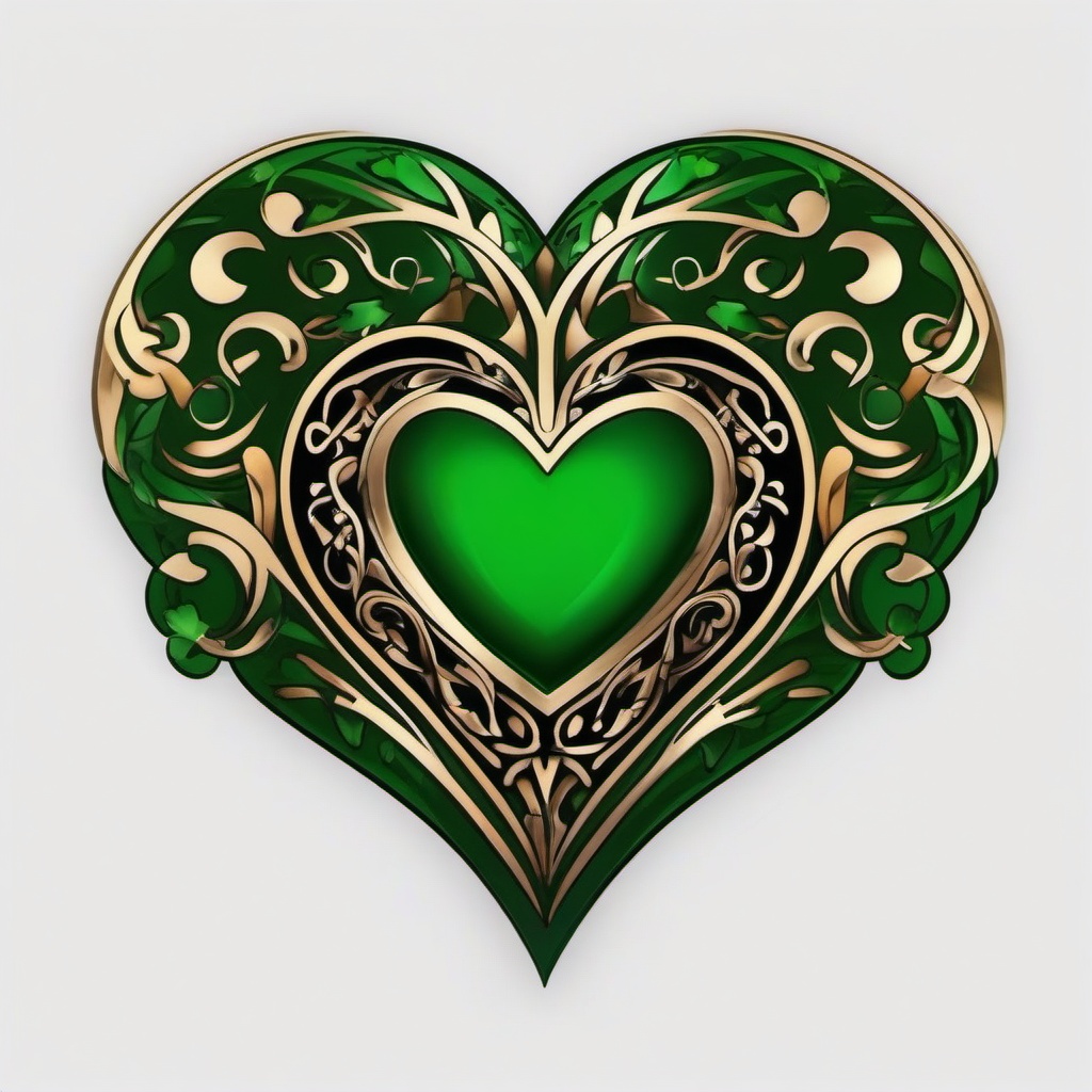 irish heart tattoo designs  simple color tattoo,minimal,white background