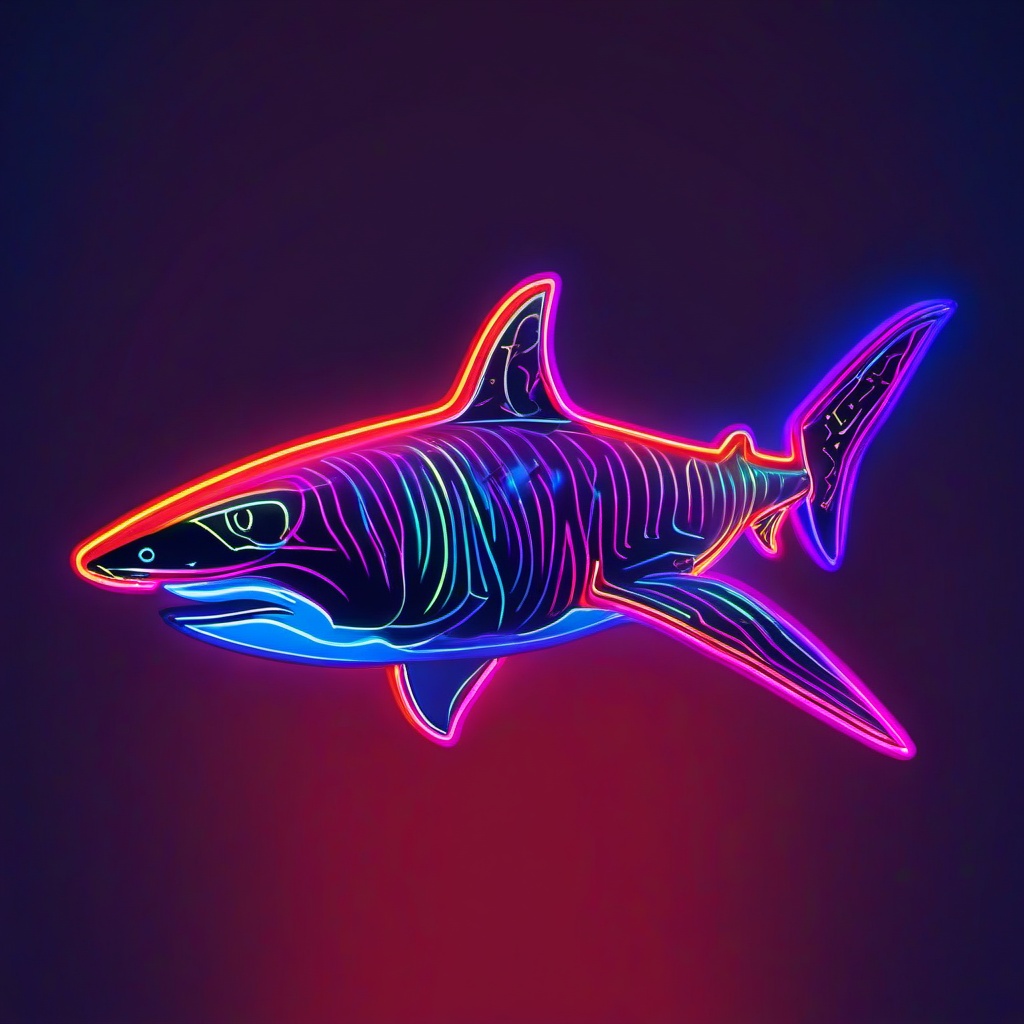 Neon Background Wallpaper - neon shark wallpaper  