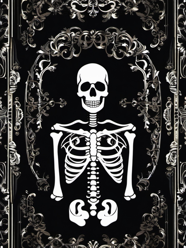 Black Wallpaper Skeleton  ,mobile iphone background wallpaper