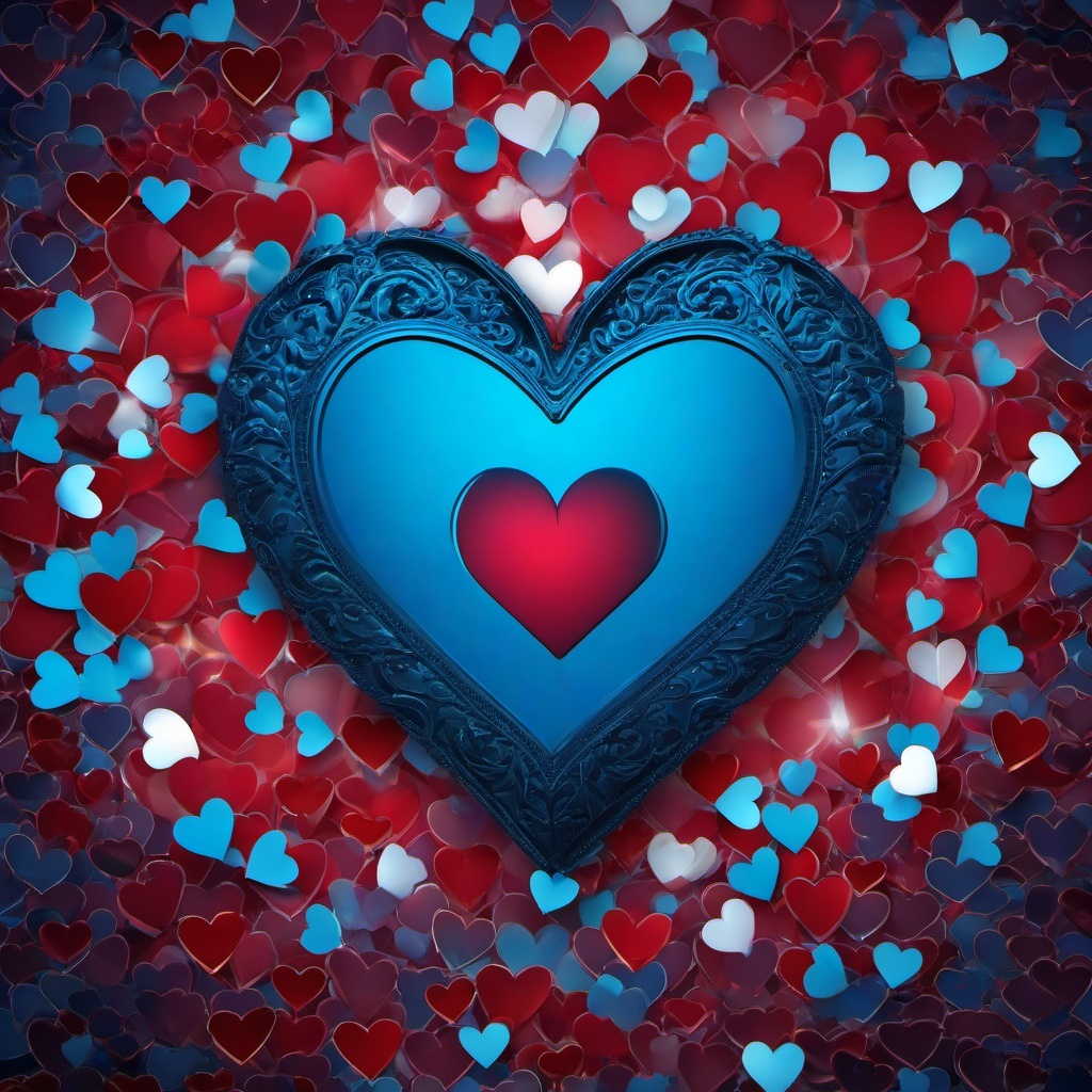 Heart Background Wallpaper - heart with blue background  