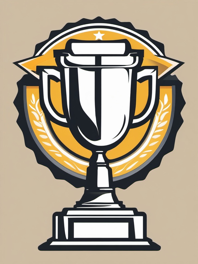 Trophy Icon - Trophy icon for achievements and awards,  color vector clipart, minimal style