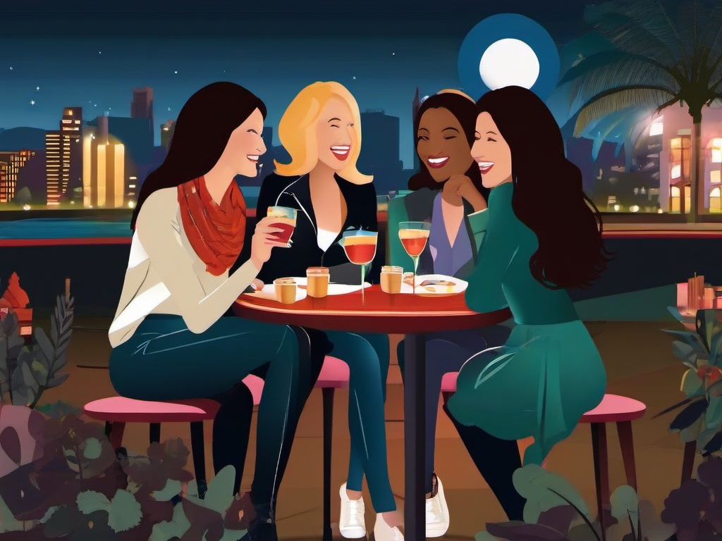 Friends clipart - friends enjoying a night out  