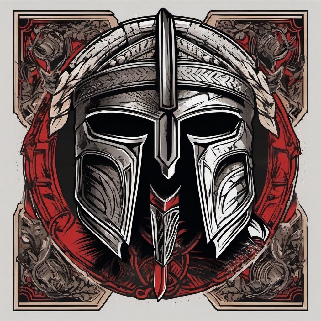 spartan colosseum tattoo  simple vector color tattoo