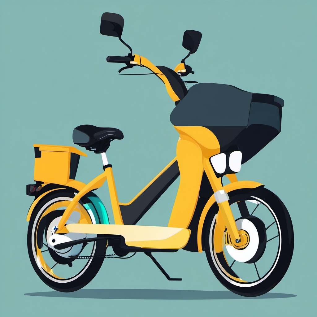 Electric Bike Clipart - An electric bike for eco-conscious urban transportation.  transport, color vector clipart, minimal style