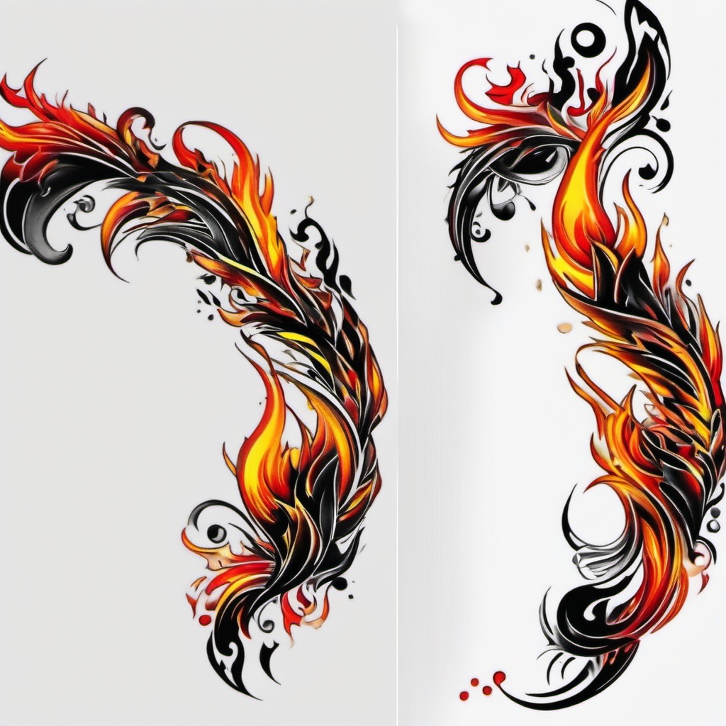 fire bracelet tattoo  simple color tattoo,white background