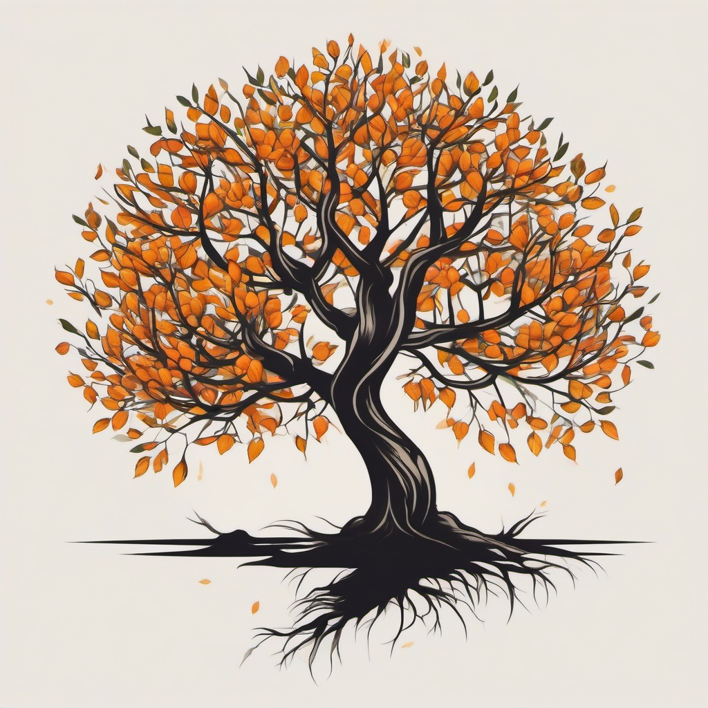 hazel tree tattoo  simple vector color tattoo