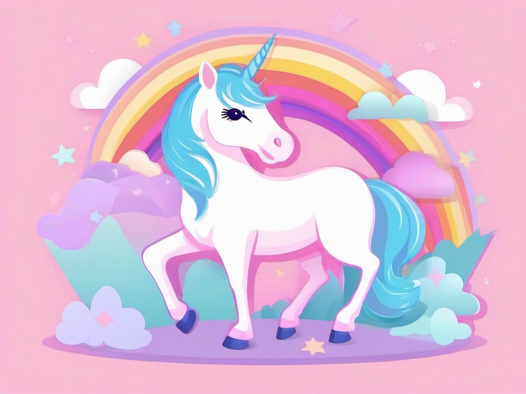 Unicorn Pastel Rainbow Background  