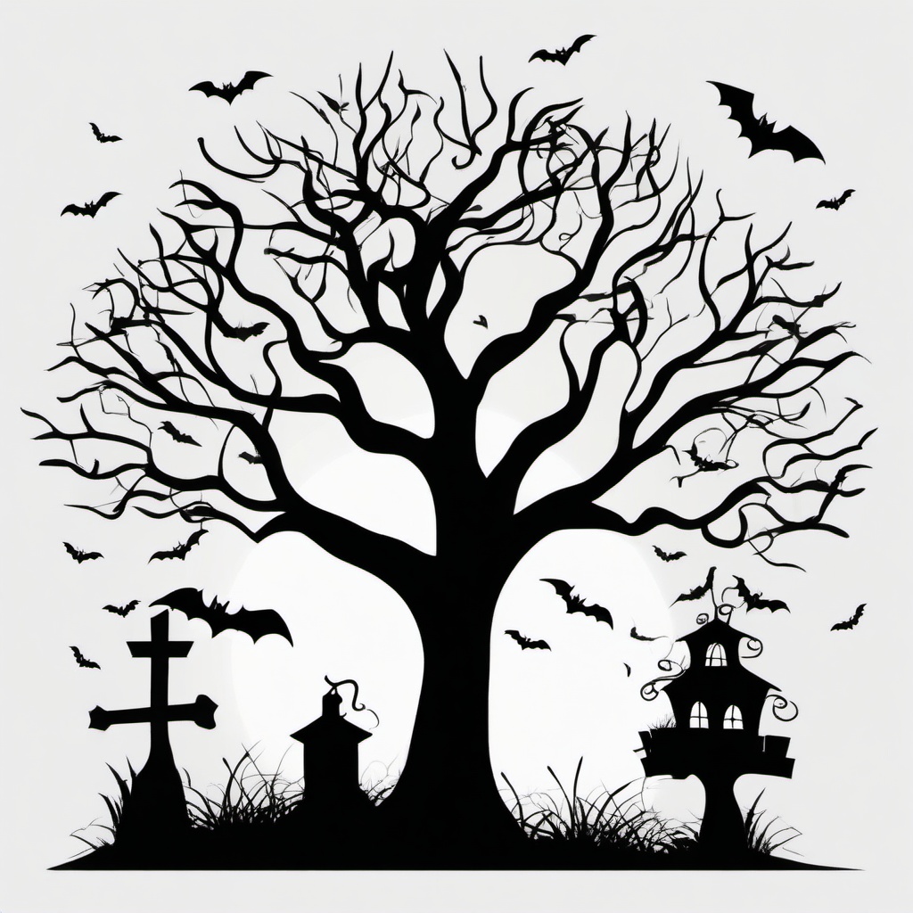 Happy Halloween clipart - spooky tree silhouette  clipart