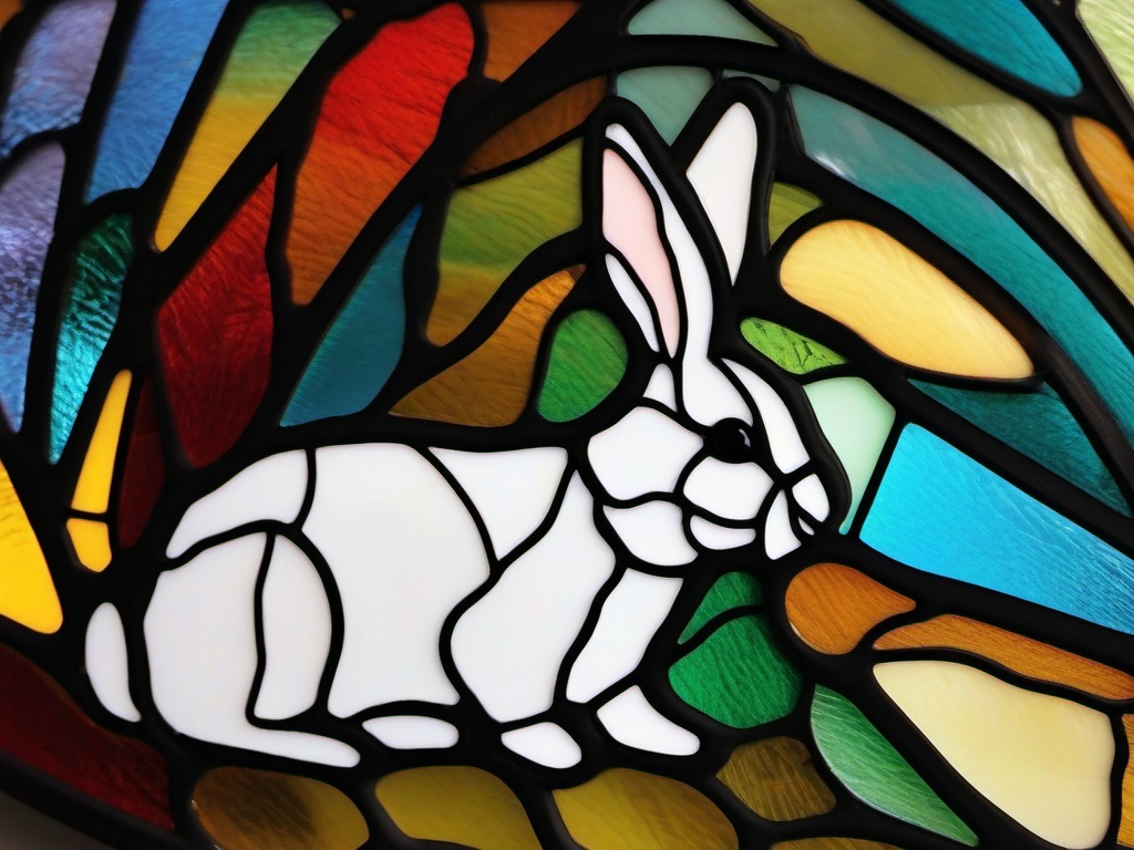 Stained Glass Rabbit - Fluffy rabbit with soft fur  