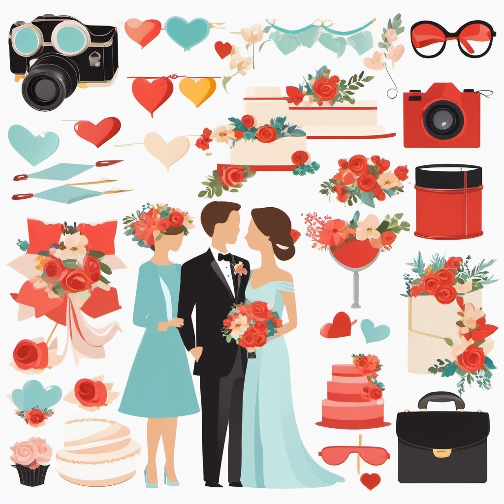 Wedding Photography clipart - Capturing wedding memories, ,vector color clipart,minimal