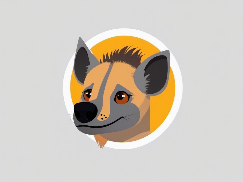 Hyena cartoon  minimal, white background