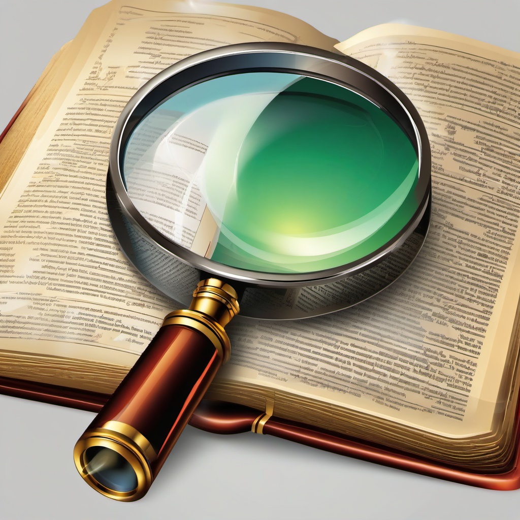 Magnifying Glass clipart - magnifying glass over a book  