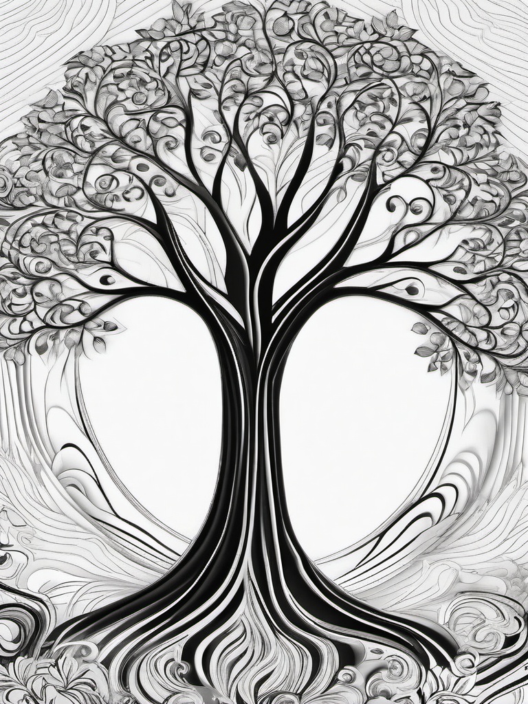 Tree Color Sheet  outling,coloring pages,black and whit