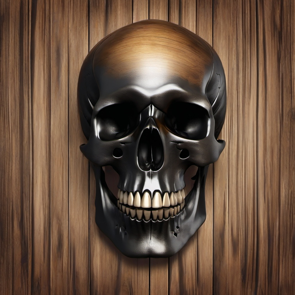 Skull clipart - realistic skull on a wooden table  