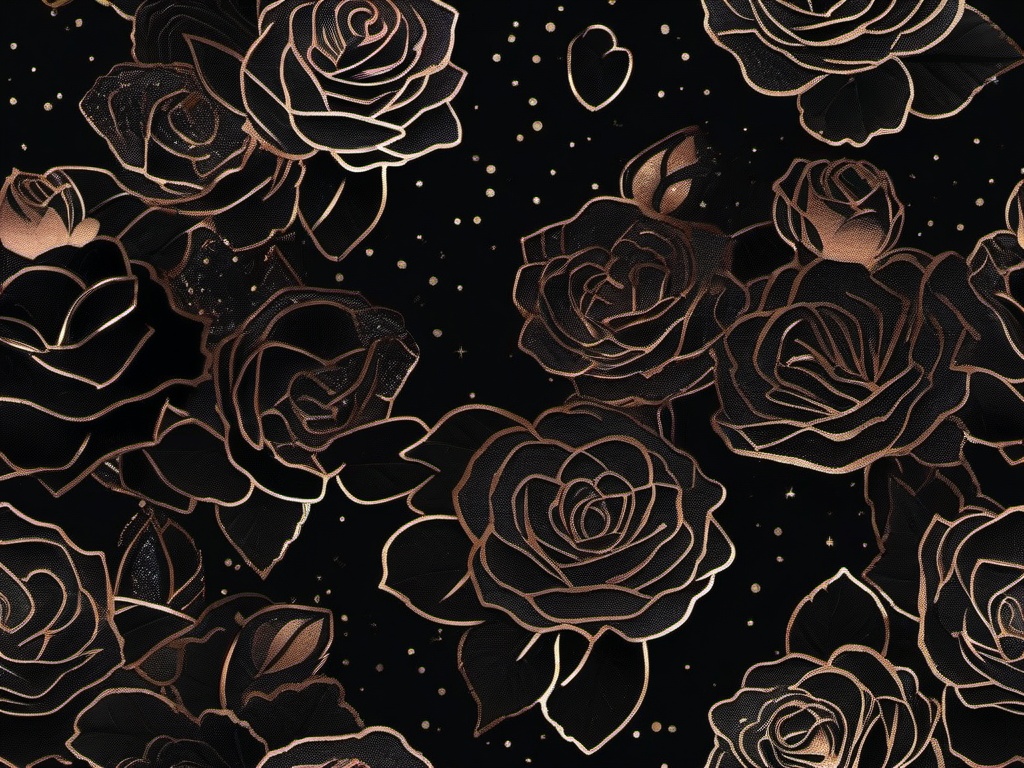 Black Background With Rose Gold Glitter  