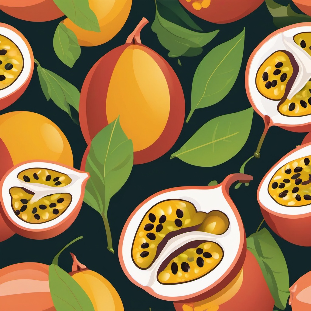 Passion Fruit Seeds Close-Up Clipart - A close-up of passion fruit seeds.  color vector clipart, minimal style