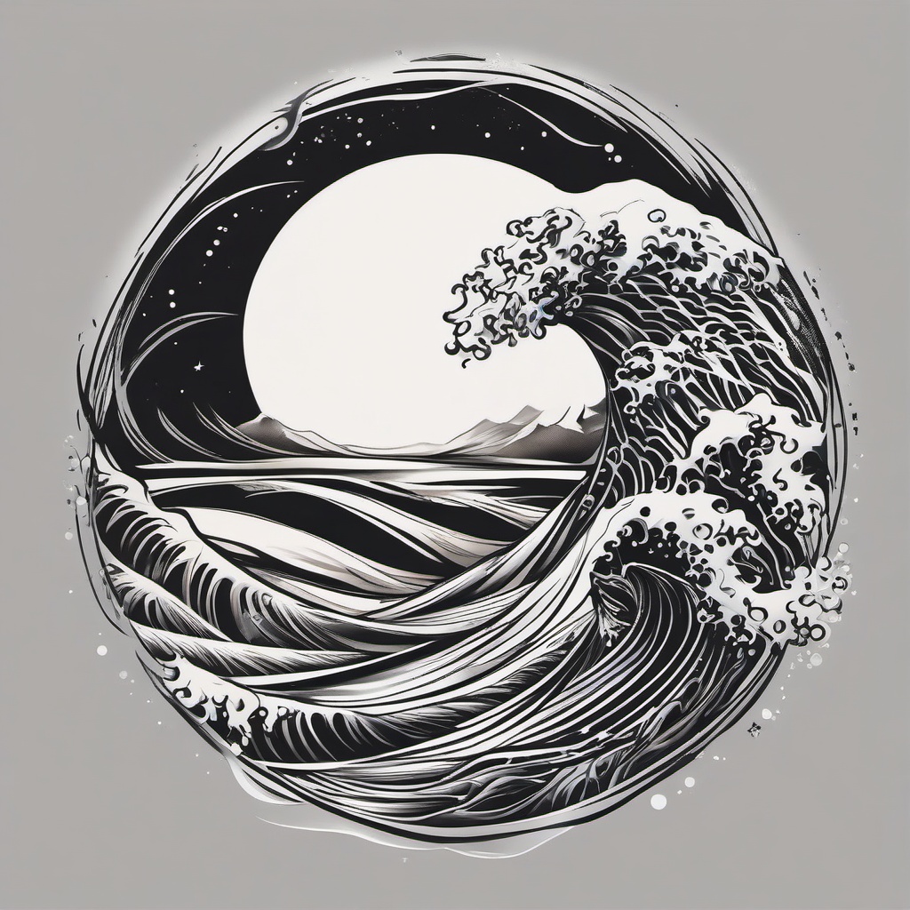 Next Wave Tattoos - Represents the anticipation of the next wave, embodying forward-looking and future-oriented perspectives.  simple tattoo design