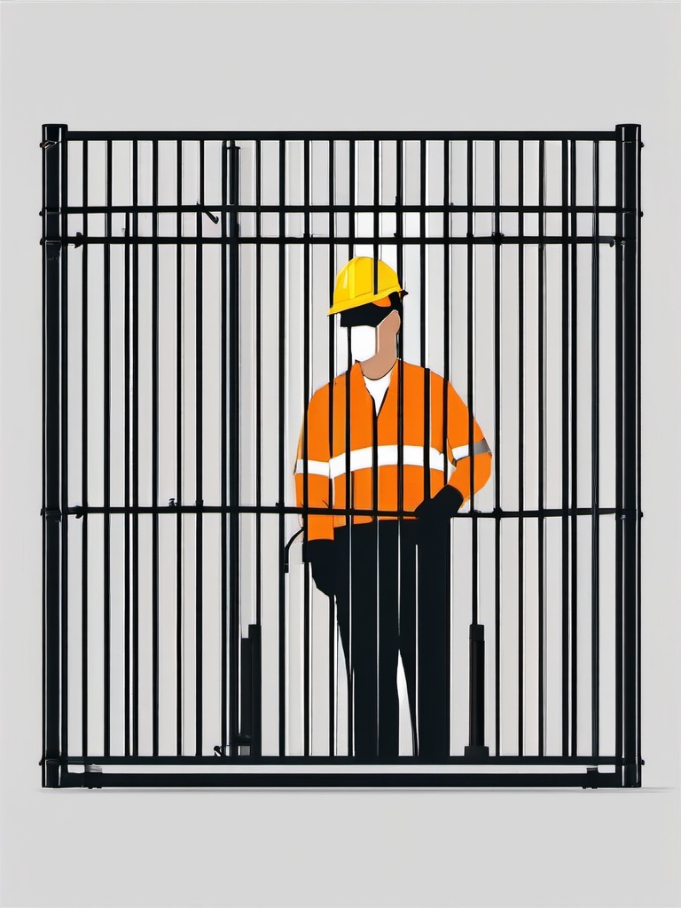 Safety Barrier clipart - A safety barrier protecting workers., ,vector color clipart,minimal