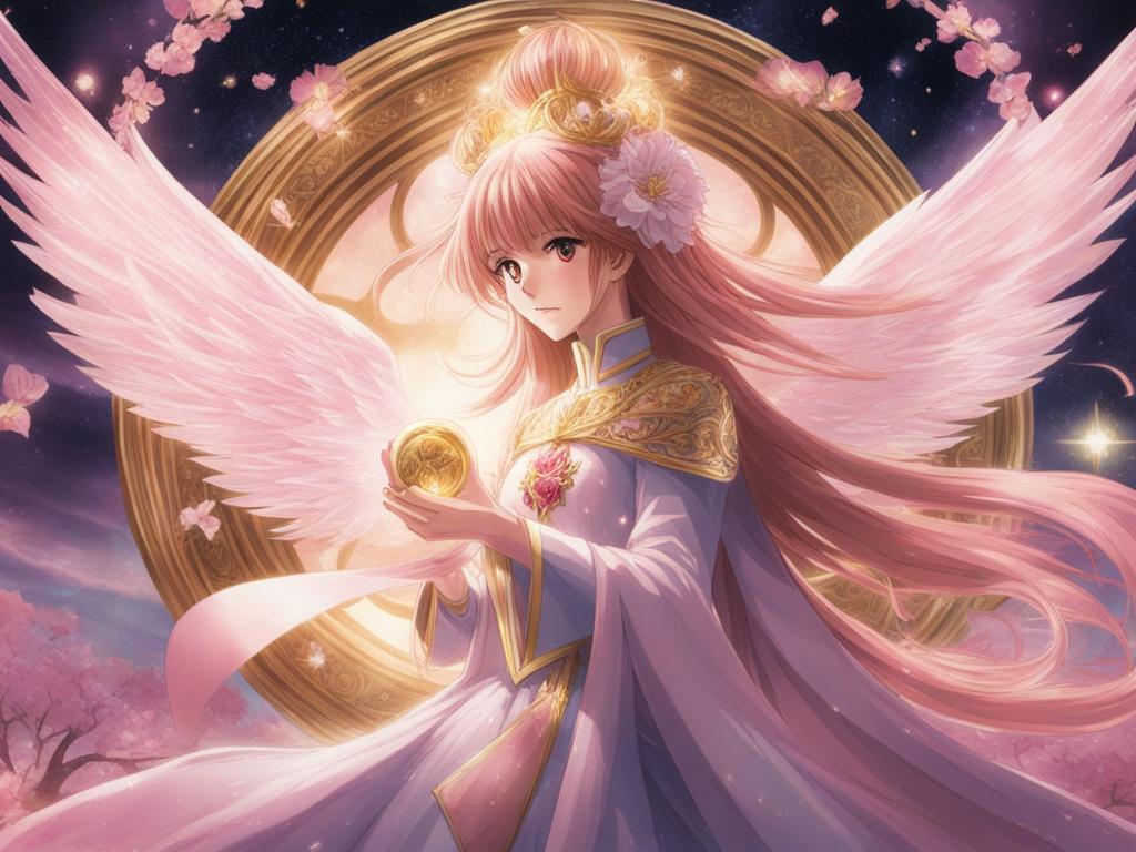 sakura kinomoto captures clow cards in a magical battle within a dreamlike realm. 