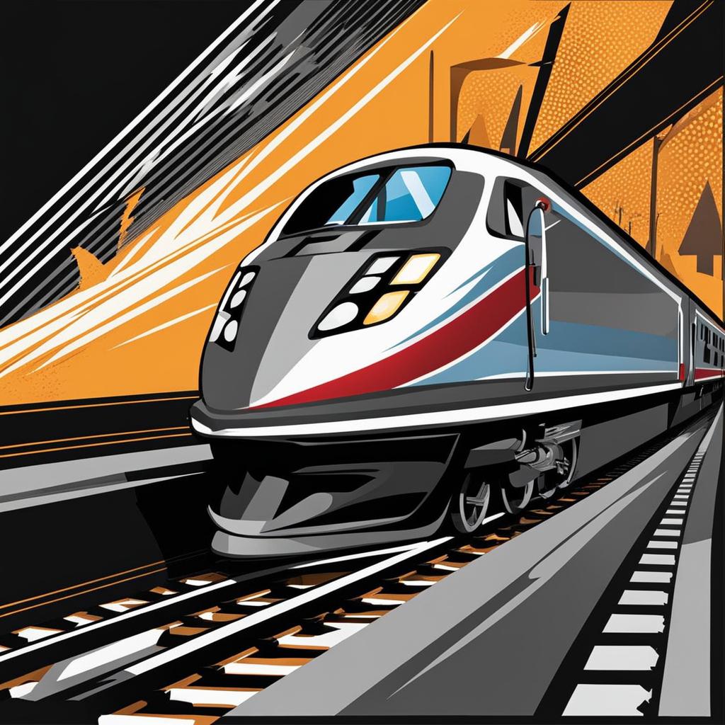 train clipart - racing down the tracks with speed. 