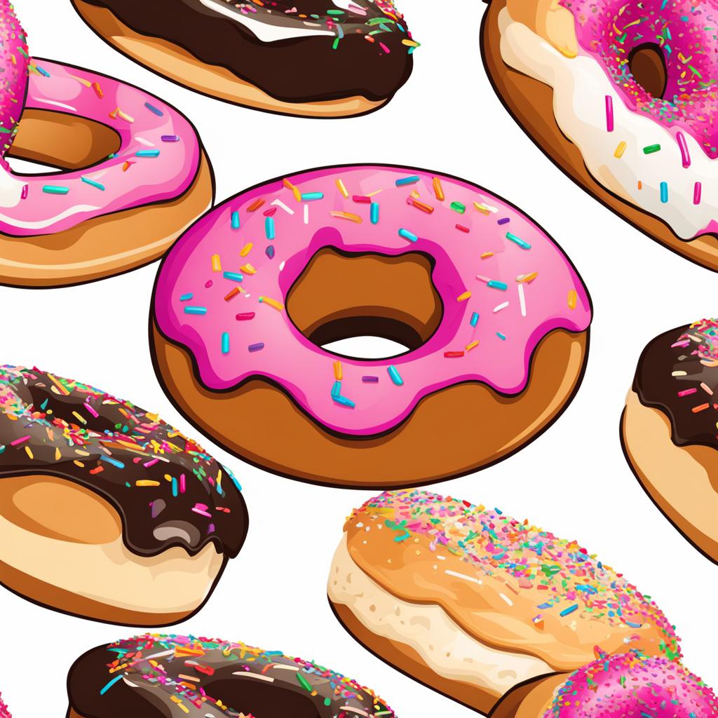 donut clipart - a delicious sprinkled donut with a bite taken out 