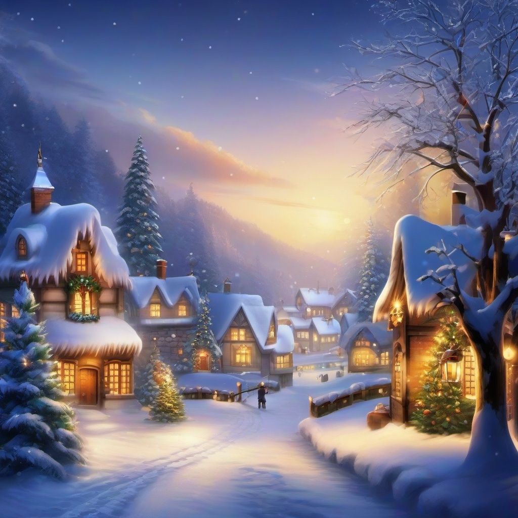 Christmas Background Wallpaper - snow village background  