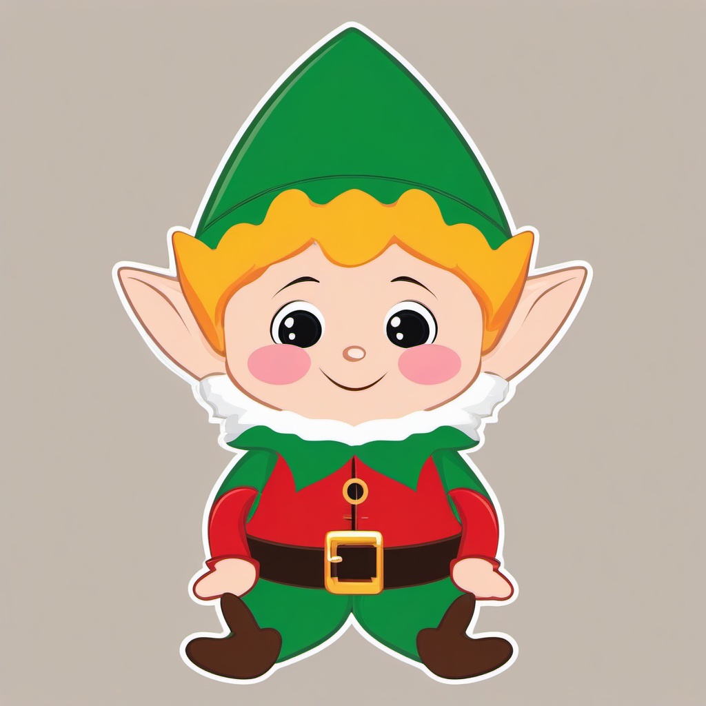 Elf clipart - cartoon elf with animated features  color,minimalist,vector clipart