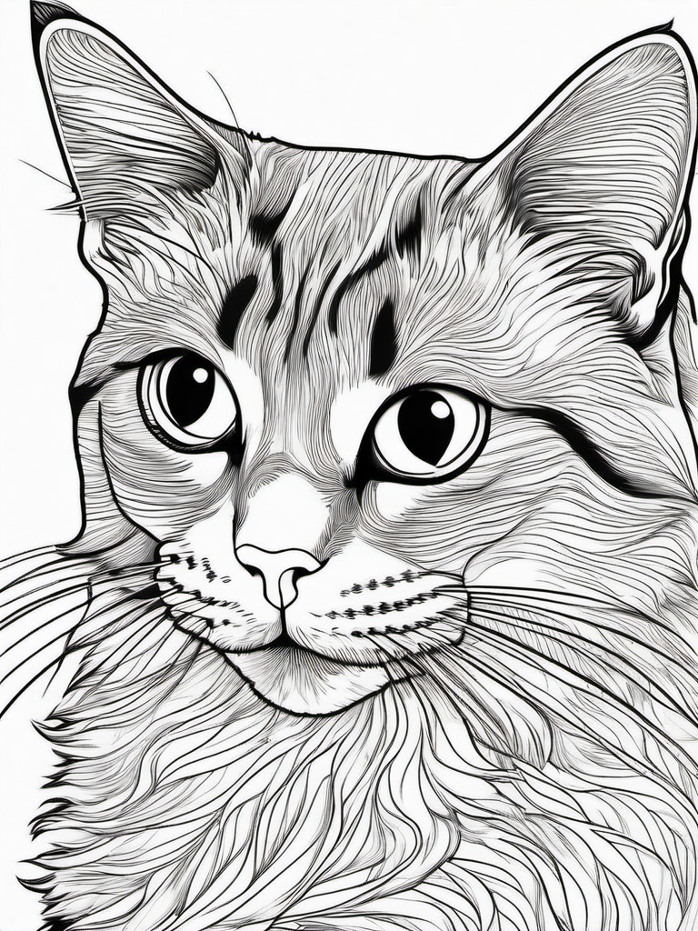 Adopt a Cat Coloring Pages - Promoting Feline Adoption and Love  minimal black outline printable sheet, coloring page