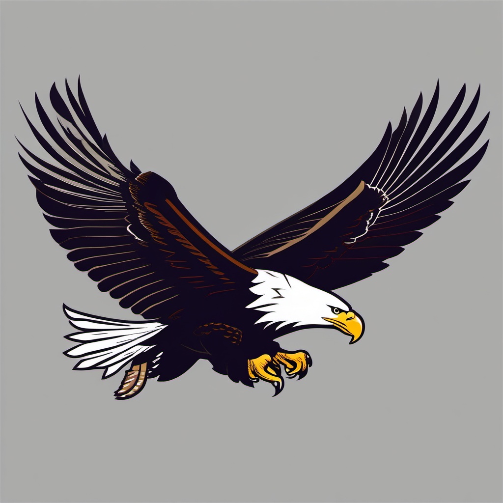 Bald Eagle clipart - Symbolic bird of the United States in majestic flight, ,color clipart vector style