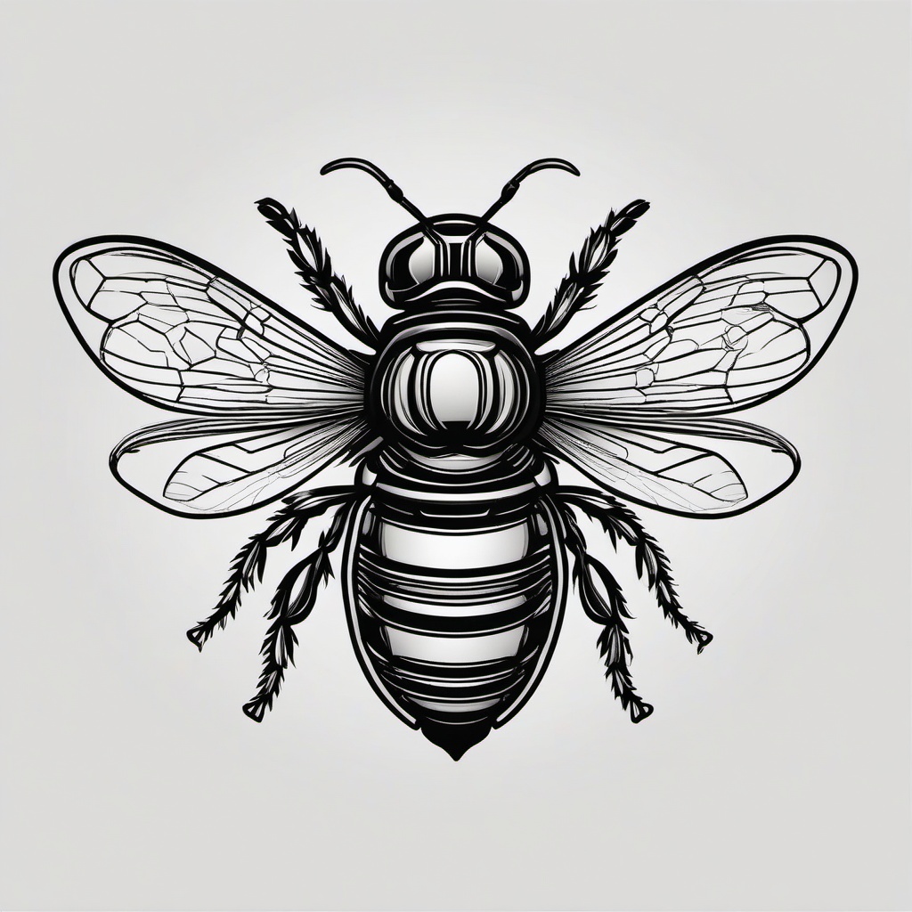 cartoon bumble bee tattoo  vector tattoo design