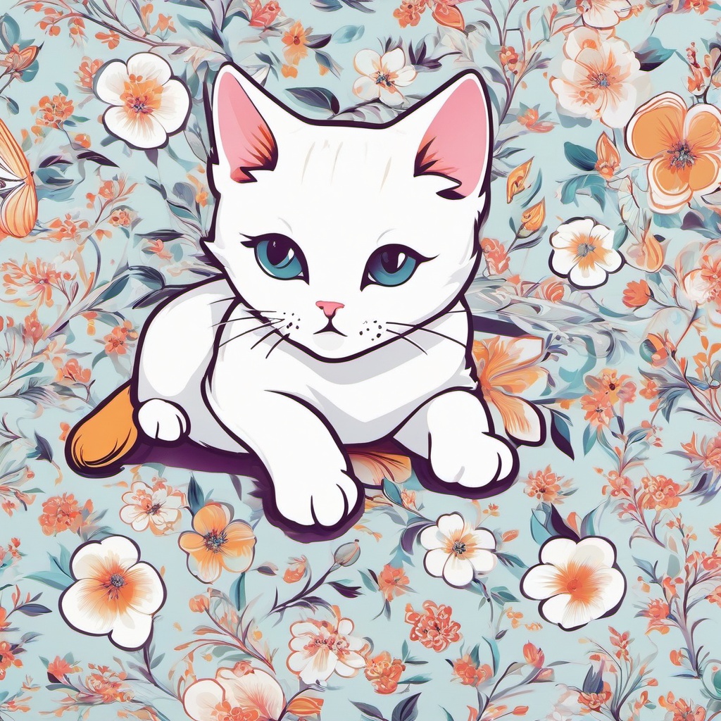 Cat Background Wallpaper - white kitty wallpaper  